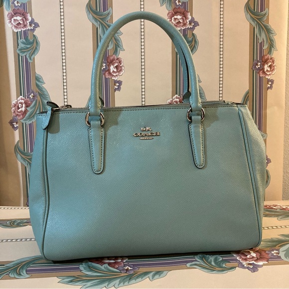Coach Top Handle Light Blue Bag - Picture 1 of 13